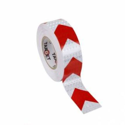 Cinta adhesiva Reflectante Patrón Flecha Roja / Blanca 50mm x 33 metros