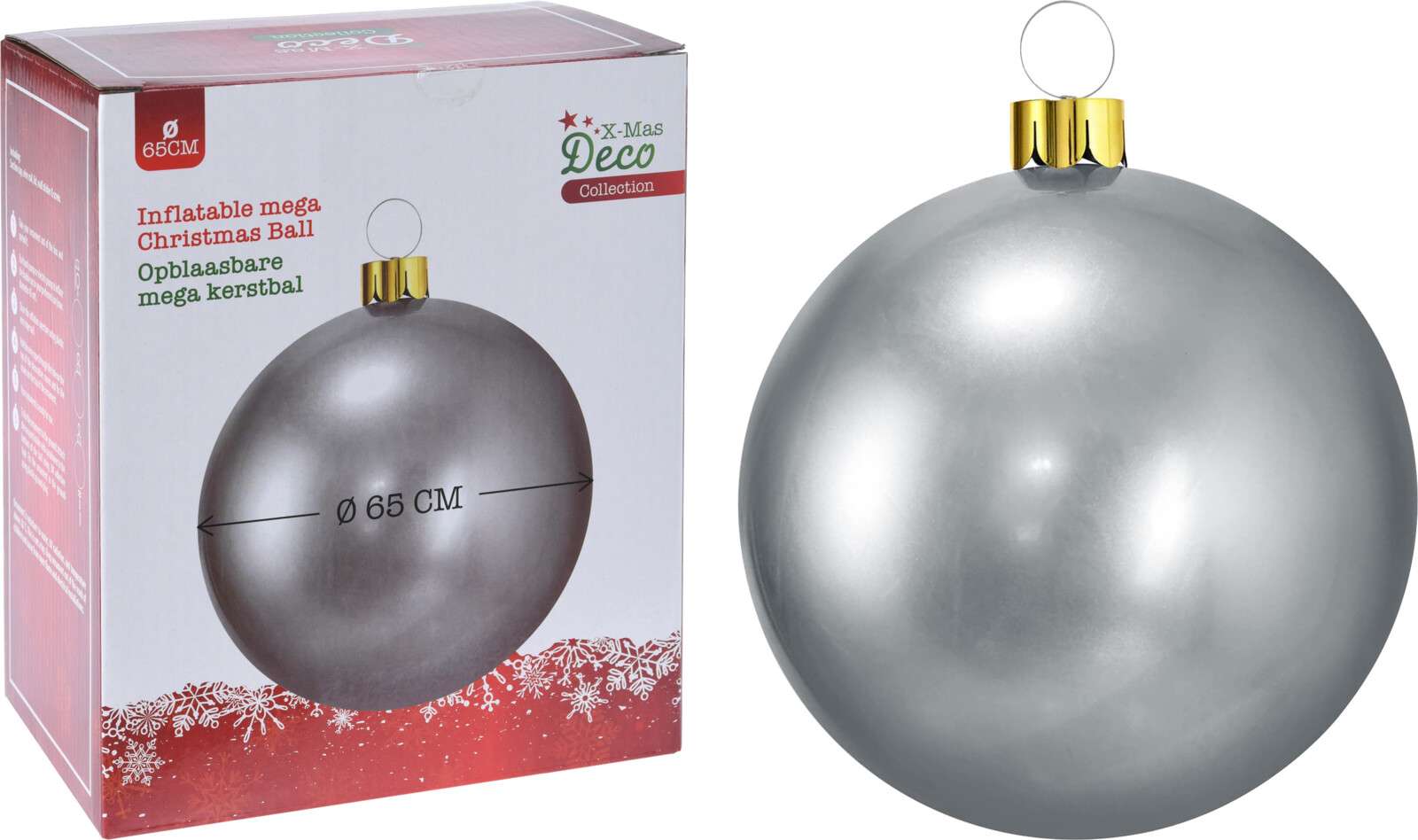 Bola de Navidad Inflable Gris 65cm.