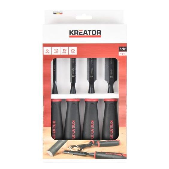 Juego de Formones Mango Plástico Cr-V 4 piezas. 6/12/19/25mm.