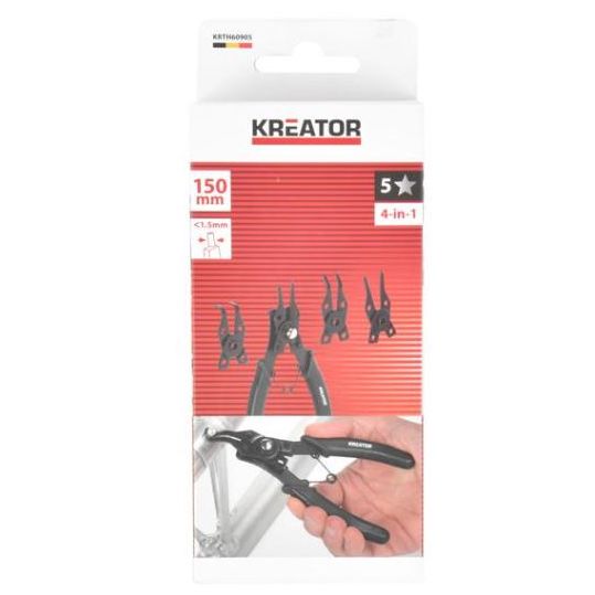 Alicate Circlip para arandelas 4 en 1 - 150mm. Interior/Exterior