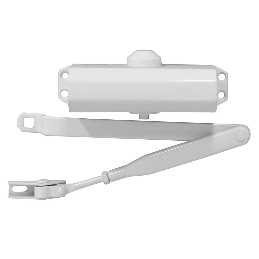Cierrapuertas con colocación ajustable a fuerzas 2, 3 y 4 de Aluminio blanco - Mod. 777
