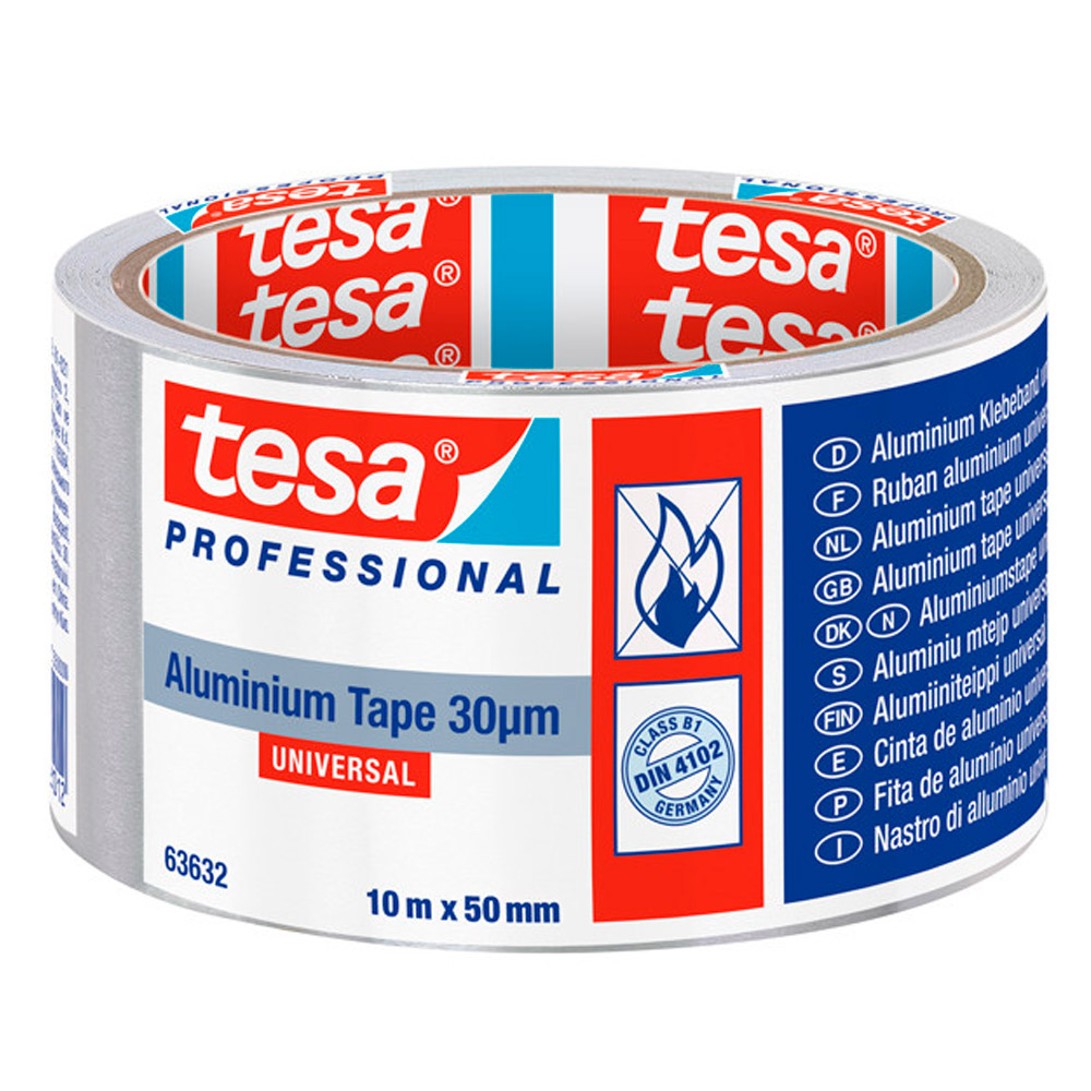 Cinta Aluminio con Liner Adhesiva Plata 63652 50 m x 75 mm