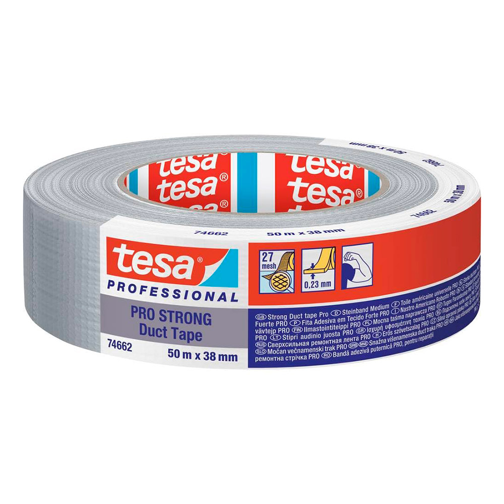 Cinta Americana Eco Pro-Strong Gris 50 m x 38 mm