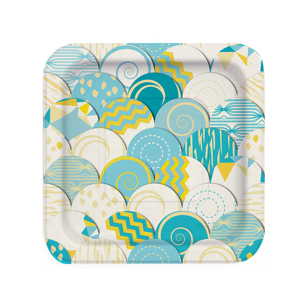 Plato Cartón Decompost Azul Diam. 22 Cm 6 Uds