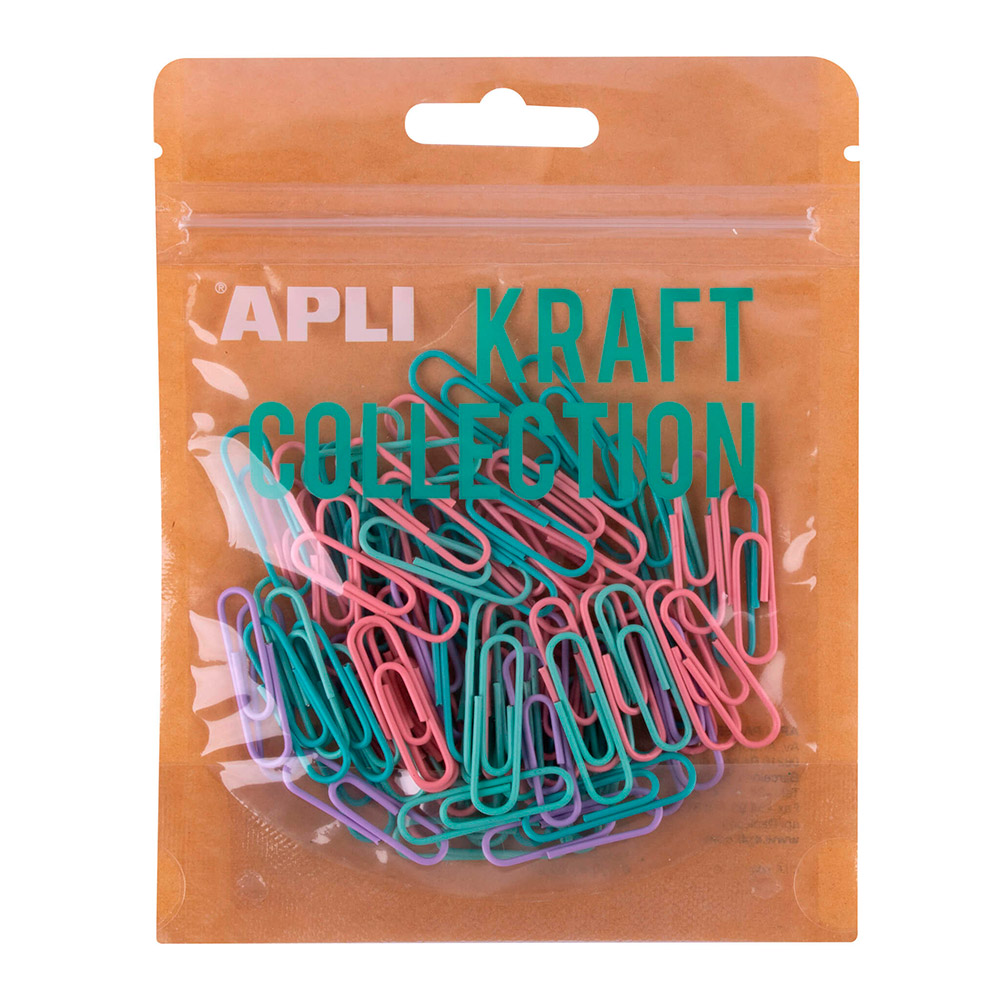 Clips Colores Kraft 28mm 80 uds.