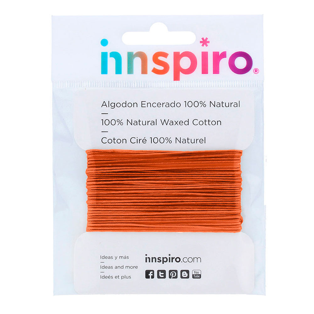 Cordón Algodón Encerado Fino Naranja 0,5mm. 5m. 220023