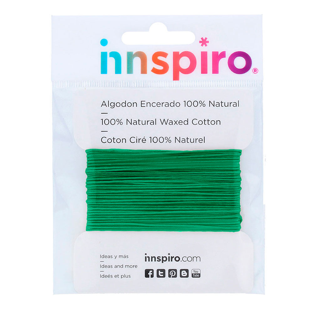 Cordón Algodón Encerado Fino Verde Loro 0,5mm. 5m. 220028