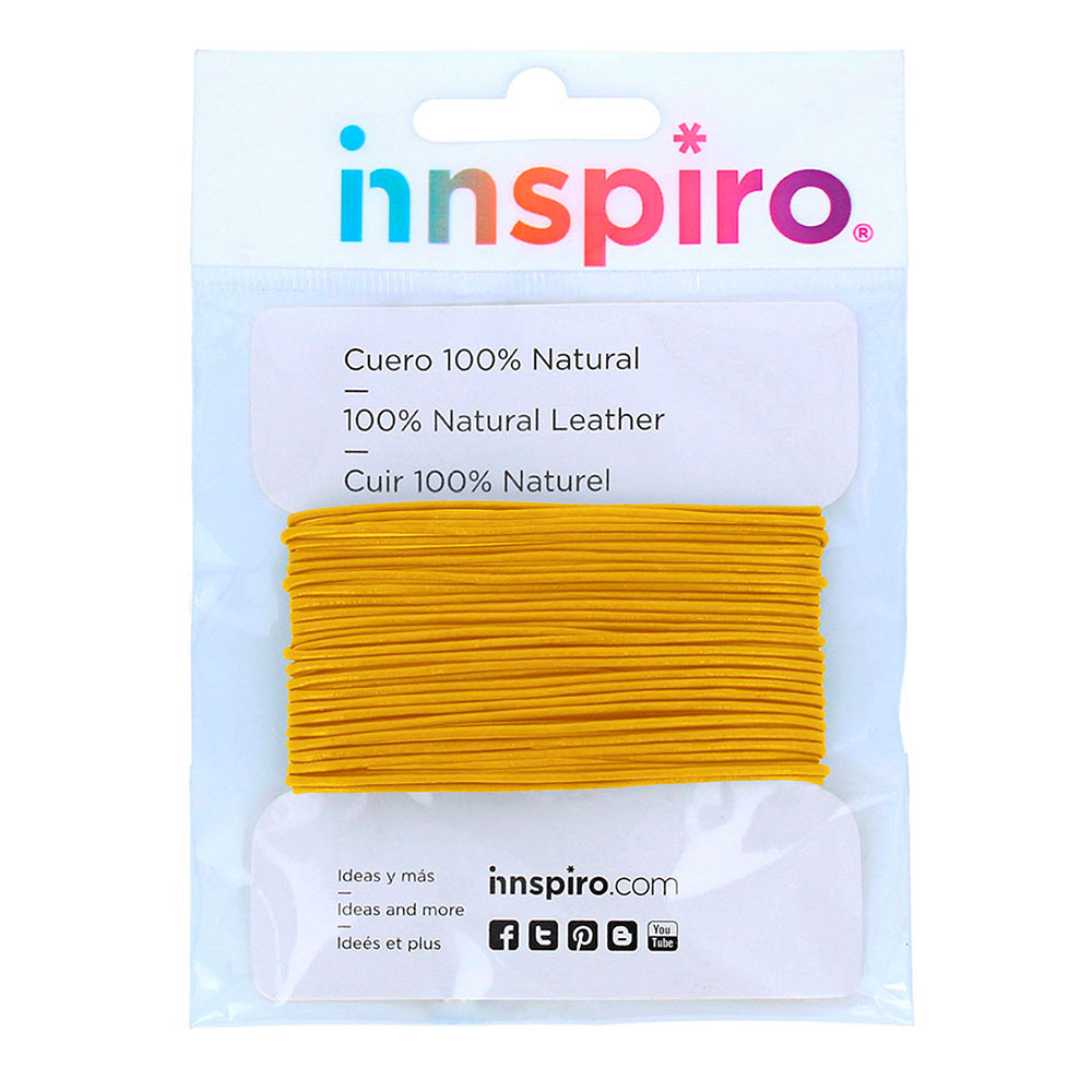 Cordón Cuero Natural Amarillo 1,0mm. 5m. 230609
