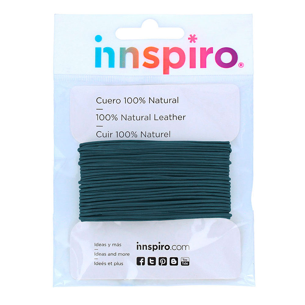 Cordón Cuero Natural Azul 1,5mm. 5m. 230710