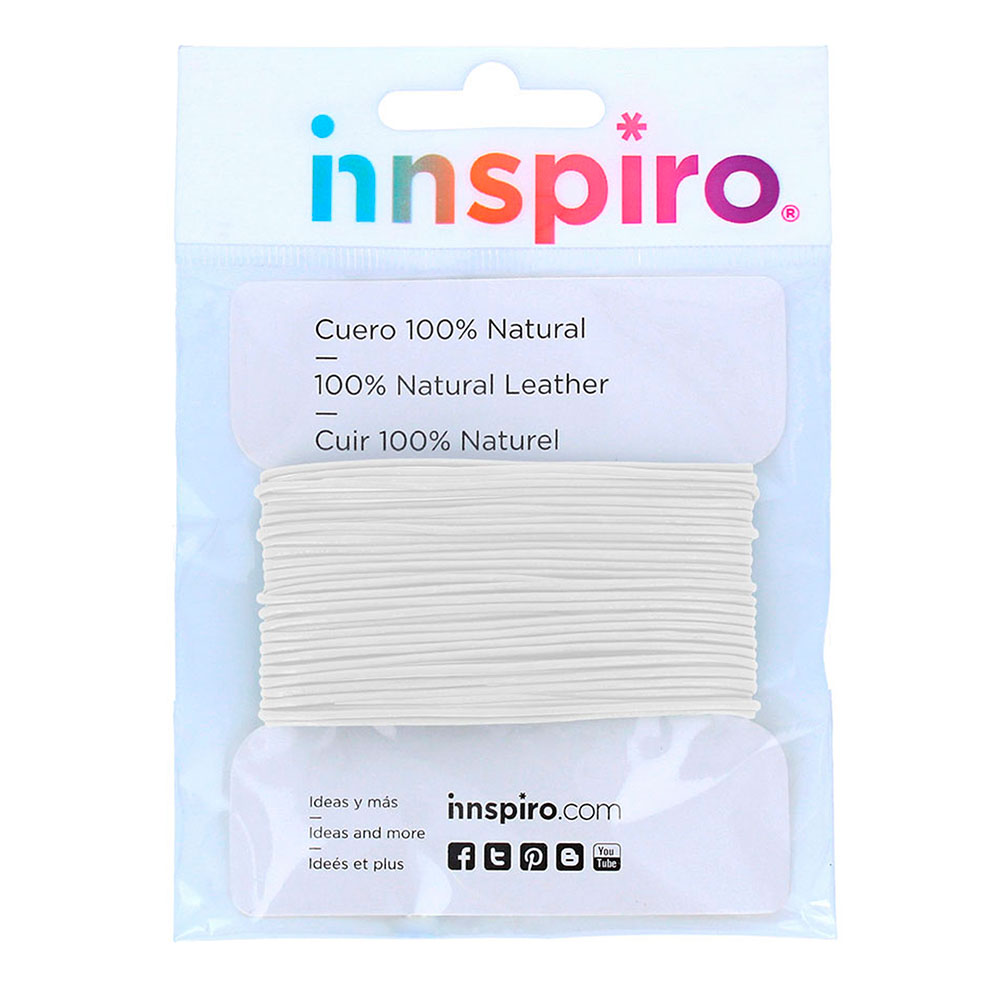 Cordón Cuero Natural Blanco 1,5mm. 5m. 230702