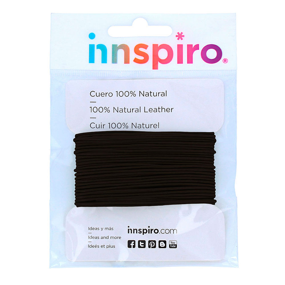 Cordón Cuero Natural Negro 1,5mm. 5m. 230701