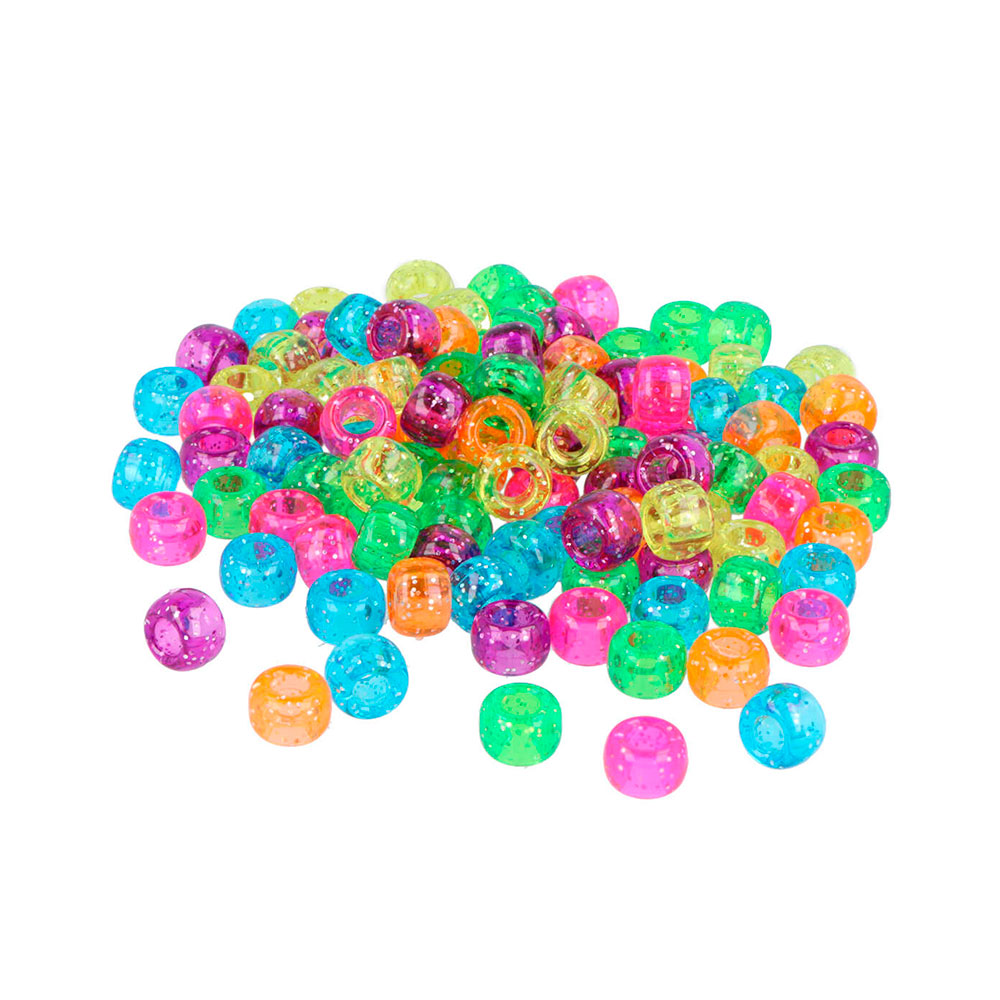 Bote Cuentas Pl Grosella C/Aguj Multic. 9-4mm.400u. +- E3701-MP