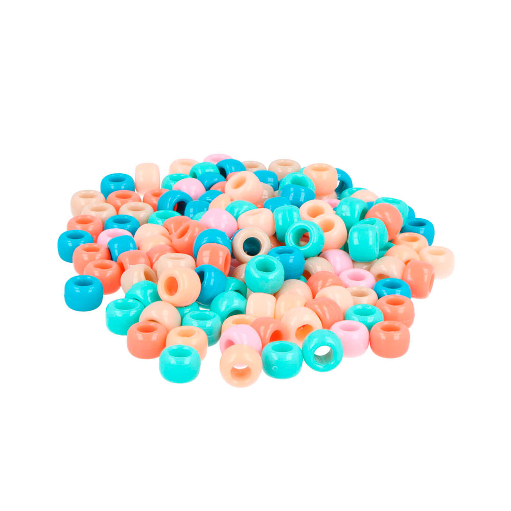 Bote Cuentas Pl. Grosella C/A Multi Pastel 9-4mm. 400u. +- E3701MPS