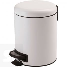 Accesorios de baño Papelera baño de poliestireno tapa de bambú capacidad de  5 litros color blanco