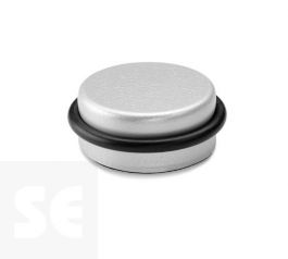 Tope de Puerta Adhesivo Cromo Mate Plástico-Metal