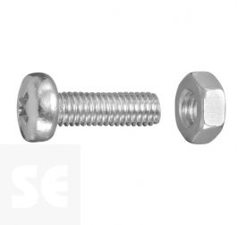Tornillo - tuerca cabeza gota sebo Inox. M5x40 A2 Ph 7045 M.M. (6u.)