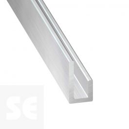 Perfil en U Aluminio Lacado Blanco 1 metro