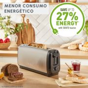 Tostadora de Ranura Larga Menor Consumo Energético Moulinex