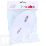 12 Antifaces Pvc Folcado Blanco 17x9,5cm.