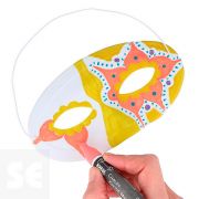 12 Antifaces Pvc Folcado Blanco 17x9,5cm.