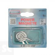 Imán Neodimio con Gancho Cerrado M5 diámetro 25 mm. Fuerza 21 kg (1u.)