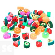 Cuentas Poliméricas 14860 Frutas 10 Modelos de 10mm 50u