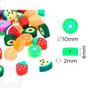 Cuentas Poliméricas 14860 Frutas 10 Modelos de 10mm 50u