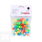 Cuentas 14861 Poliméricas Flores 5 Modelos de 10mm 100u.