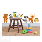 Sticker Deco Animales Bosque 24x68Cm