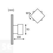 Lámpara de pared Led 2x3 W Ip65 Eck 100x100 Gris Ref.18002