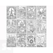 Colorear City-Travel 12 Diseños 24 Hojas 16x23cm.