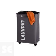 Cesto para la Ropa Ancho con Ruedas Gris Oscuro - Quadro Wenko