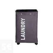 Cesto para la Ropa Ancho con Ruedas Gris Oscuro - Quadro Wenko