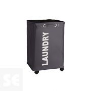 Cesto para la Ropa Ancho con Ruedas Gris Oscuro - Quadro Wenko