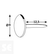 Tachuela Clavo Tapicería Latonada 9x12,5mm. (60u.)