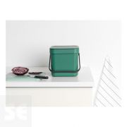 Sort & Go, Cubo de Desperdicios Verde Abeto 6 l