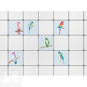 Decoracion Adh. Para Azulejos Loros (6 Láminas 15x15 Cm)