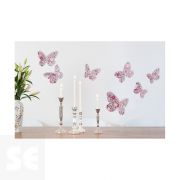 Decoracion 3D Mariposas Liberty Rosa (8x6,5Cm A 14x11Cm