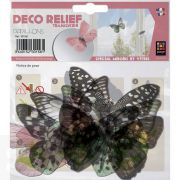 Decoracion 3D Transp.- Mariposas Color Pastel (8x6,5Cm A 14x11Cm