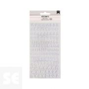 Pegatinas Alfabeto 304u. White Glitter 346655