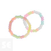 Cuentas Plástico Grosella 400 uds. aprox. Multicolor Fluorescente 9mm-4mm 359002