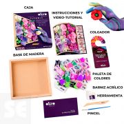 Flores Diy Madera y Man. Inspiración 21x21cm