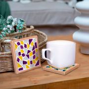 Kit de Creatividad 2 Posavasos Cuadrados Mosaico de Cristal