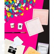 Kit de Creatividad 2 Posavasos Cuadrados Mosaico de Cristal