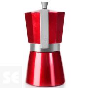 Cafetera Express aluminio fundido Evva Red 3 tazas. Fondo Full Induction especial inducción