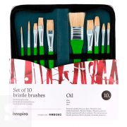 Set 10 Pinceles Cerda Oil con Estuche