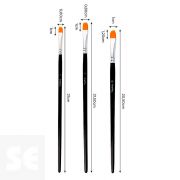 Set 3 Pinceles Sintéticos Lengua de Gato Nº 4, 8, 12