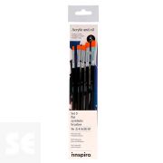 Set 5 Pinceles Sintéticos Planos Nº 2, 4, 6, 8, 10