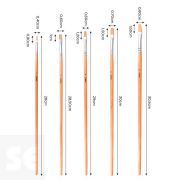 Set 5 Pinceles Cerda Mango Largo Planos Nº 2, 4, 6, 8, 10