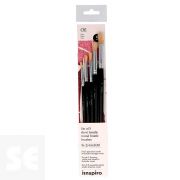 Set 5 Pinceles Cerda Mango Corto Redondos Nº 2, 4, 6, 8, 10